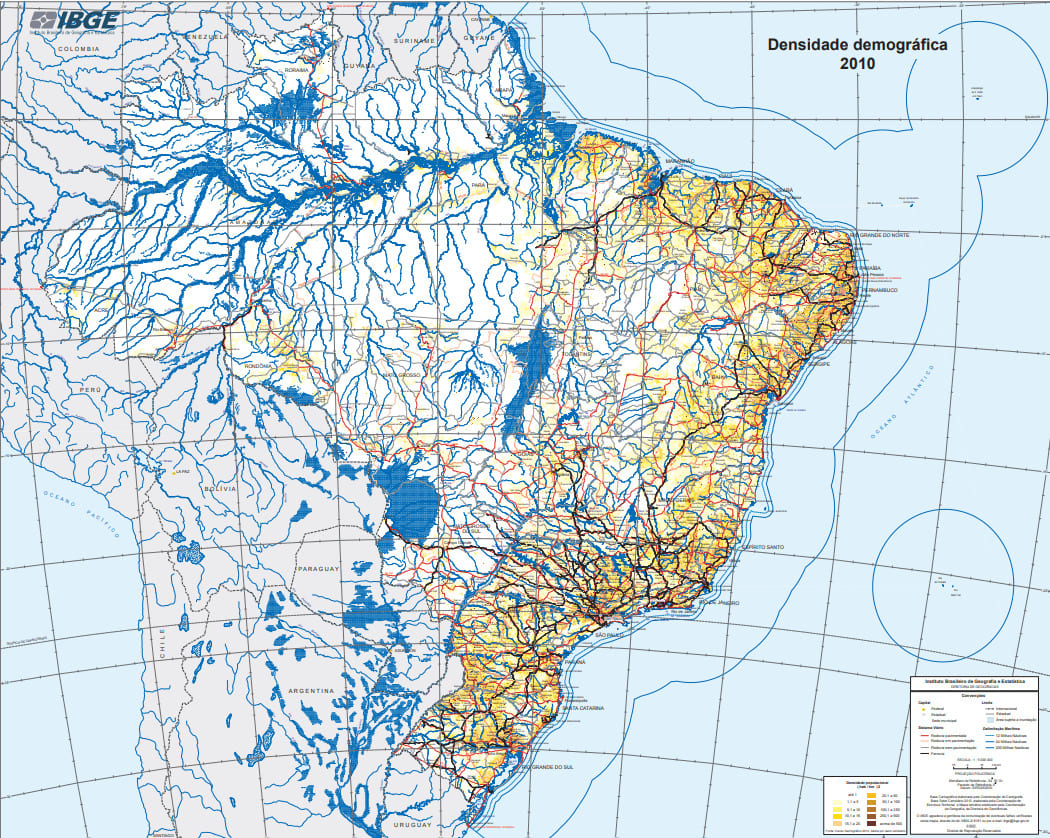 Densidade demográfica do Brasil