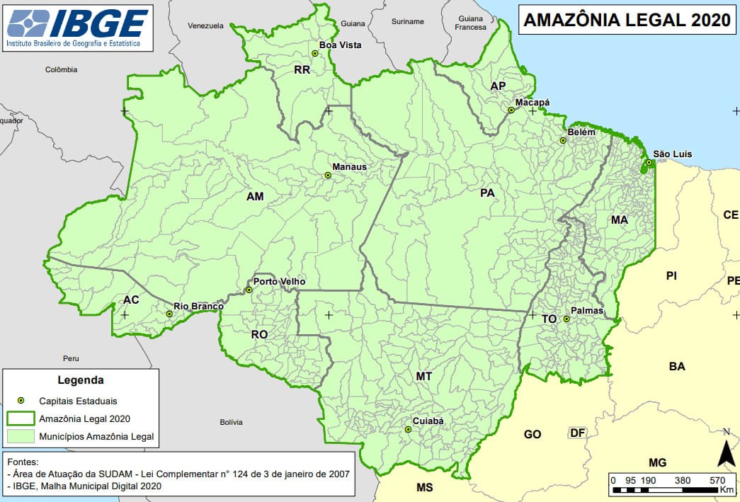 Mapa da Amazônia Legal