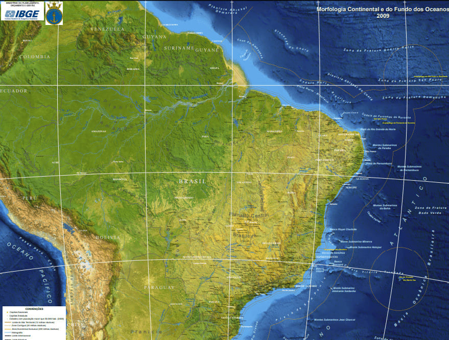 Mapa morfológico do Brasil