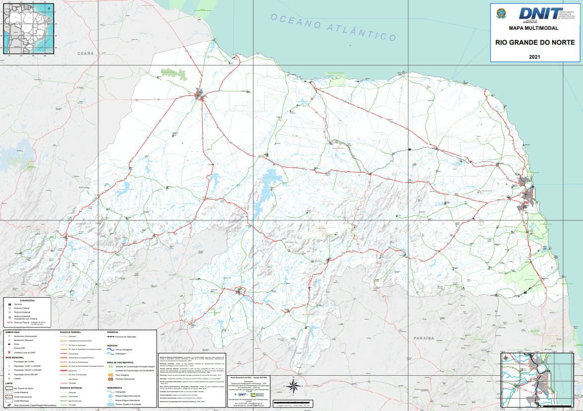 Mapa multimodal dos estados do Brasil