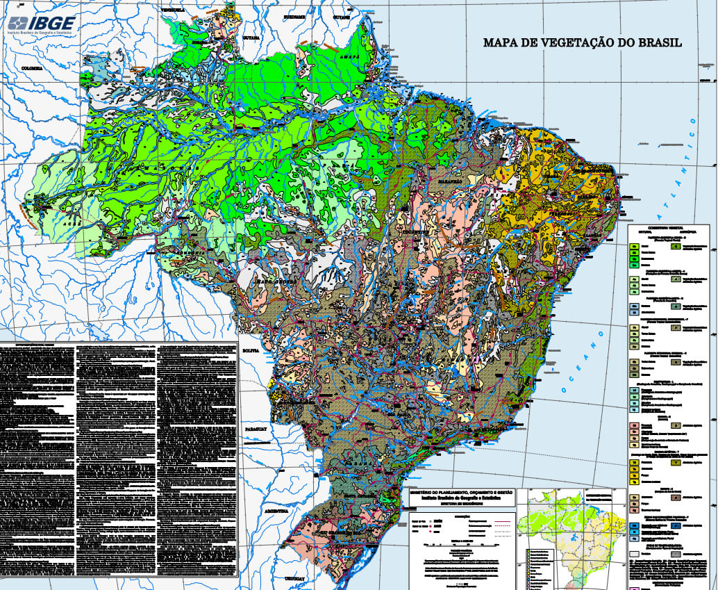 Mapa de vegetação do Brasil