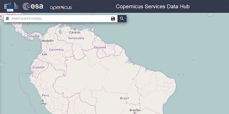 Dados espaciais do Exército cophub copernicus