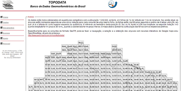 Dados espaciais do Exército DSR INPE