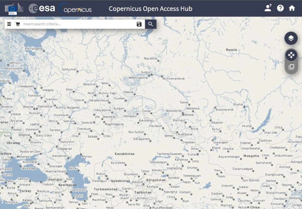 Dados espaciais mundiais Copernicus-ESA