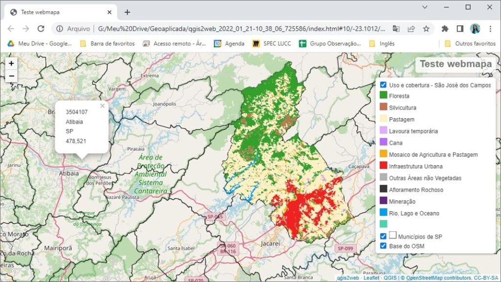 Mapas na nuvem com Qgis2web