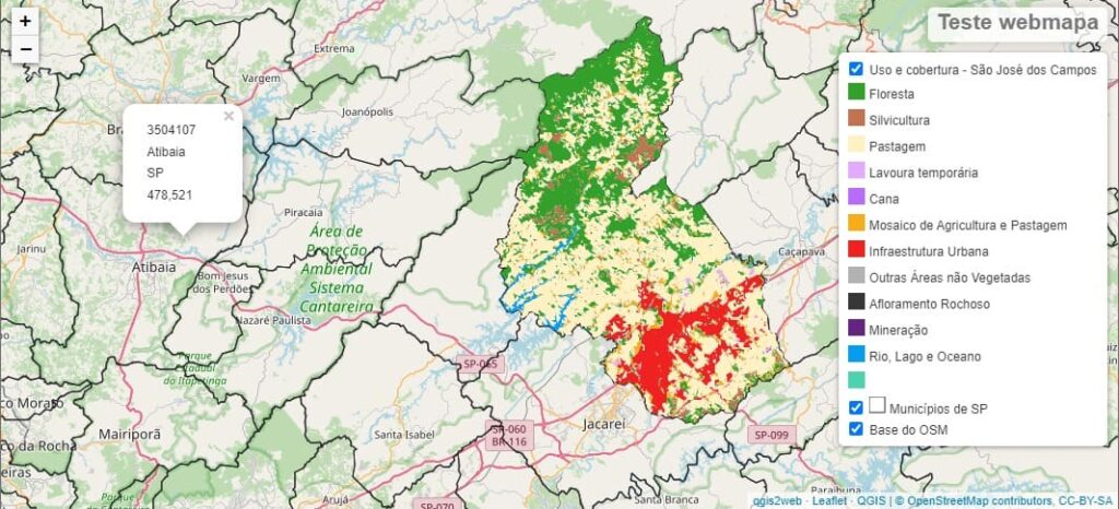 Mapas na nuvem com Qgis2web