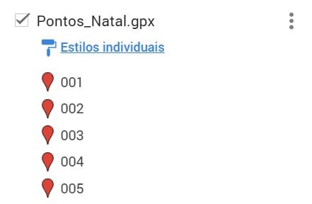 Coordenadas GPX