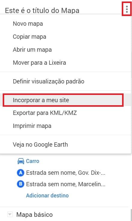 Incorporar mapa ao site