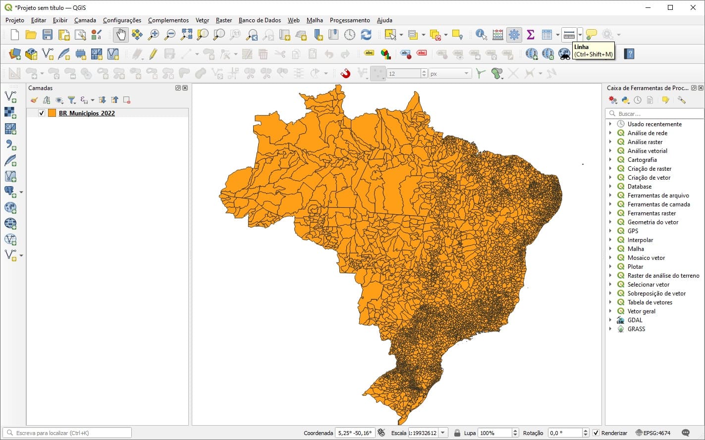 Limites dos municípios do Brasil - Dados espaciais - Geoaplicada