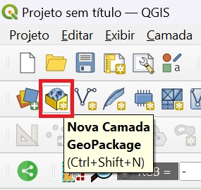Nova camada Geopackage no QGIS