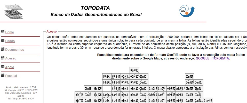 Plataforma INPE Topodata