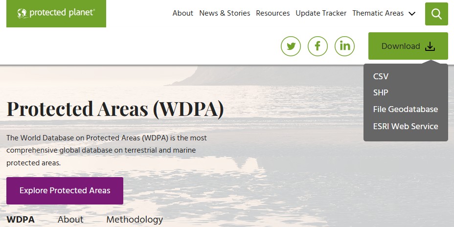 Banco de dados mundial sobre Áreas Protegidas