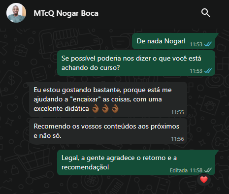 Depoimento do aluno Nogar para o curso de Mapas Temáticos com QGIS